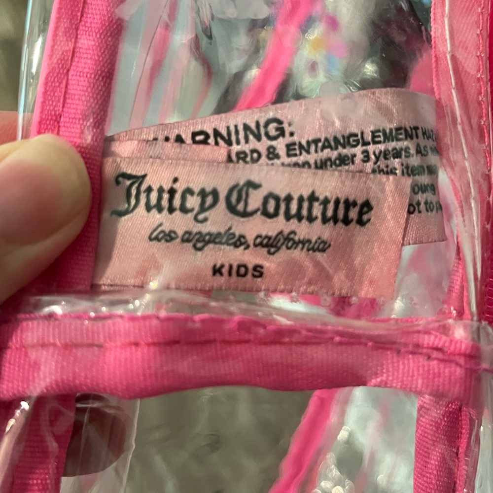 Juicy Couture Pink Mini Backpack Clear Vinyl Sequin Confetti - Picture 8 of 9